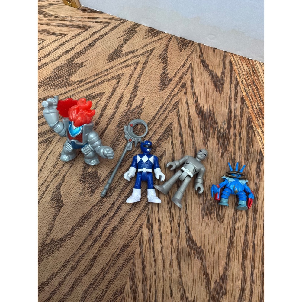 Imaginext Kids Fisher-Price Power Rangers Action Figure Lot 3in Blue Grey